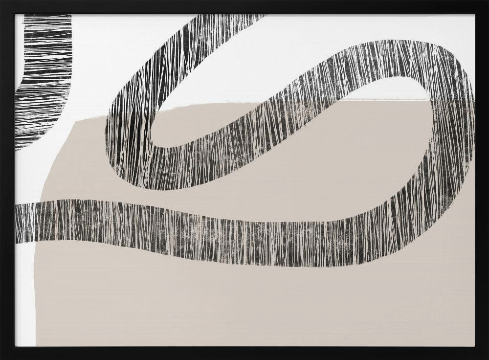 Gestructureerde lijnen op een beige en witte achtergrond | Poster