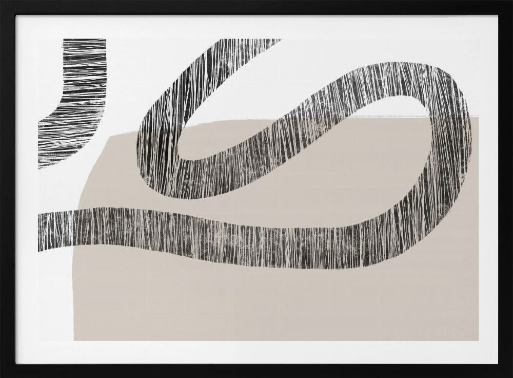 Gestructureerde lijnen op een beige en witte achtergrond | Poster