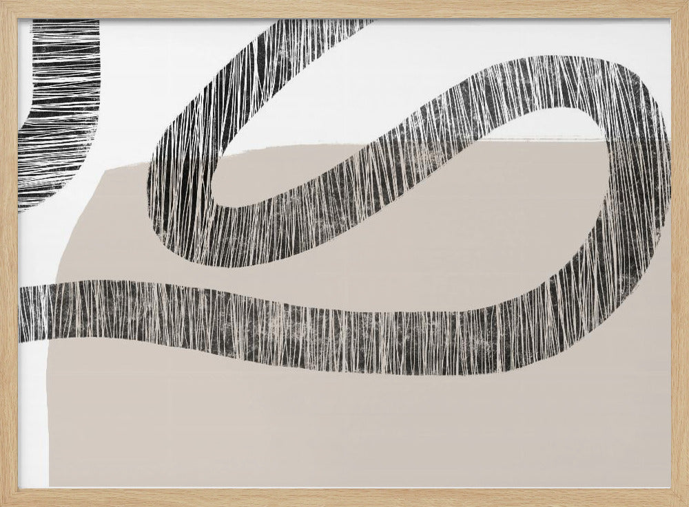 Gestructureerde lijnen op een beige en witte achtergrond | Poster