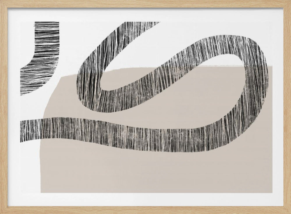 Gestructureerde lijnen op een beige en witte achtergrond | Poster