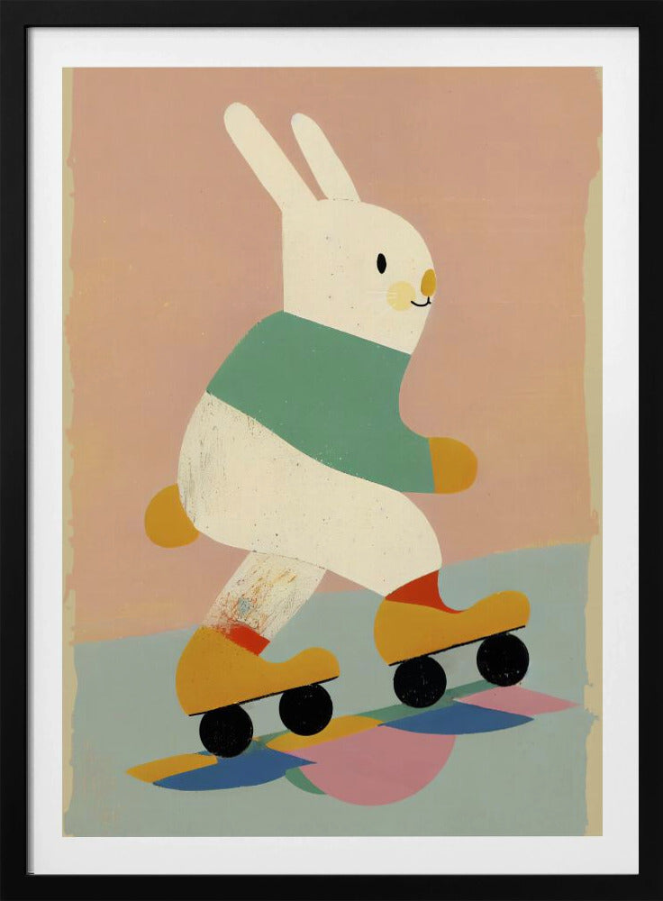 Konijn op schaatsen | Poster