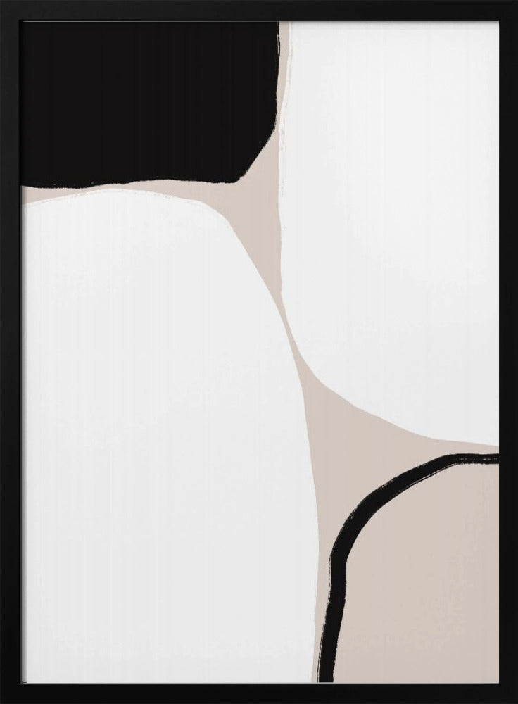 Zwarte en beige geometrische vormen | Poster