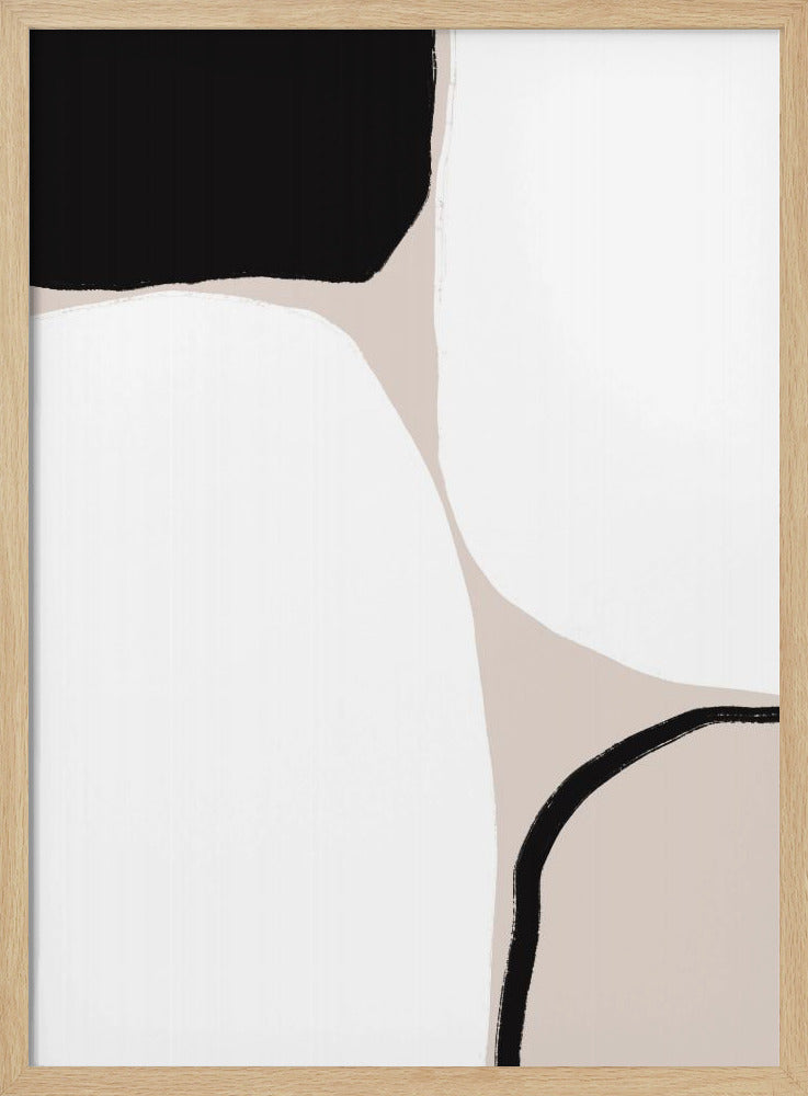 Zwarte en beige geometrische vormen | Poster