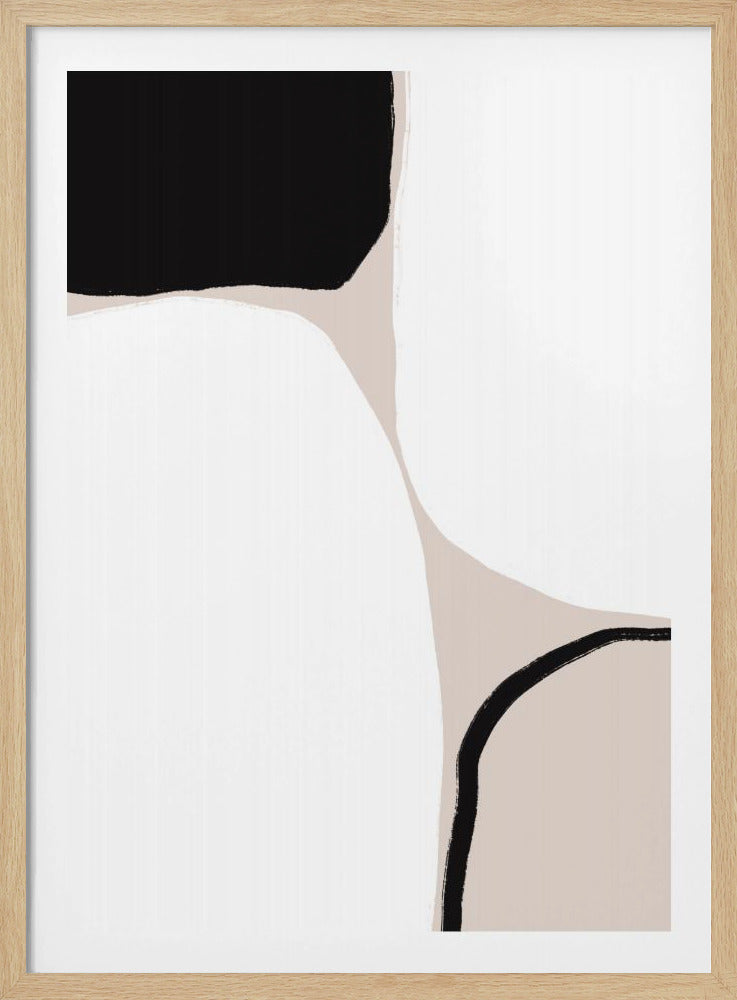 Zwarte en beige geometrische vormen | Poster