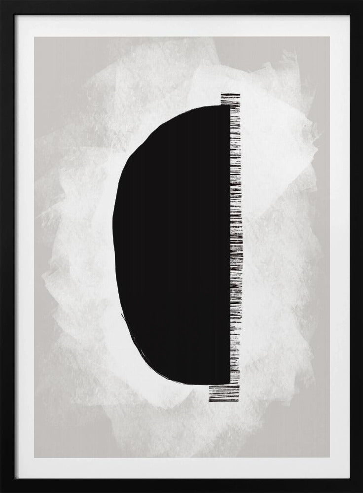 Zwarte vorm tegen een getextureerde witte achtergrond | Poster