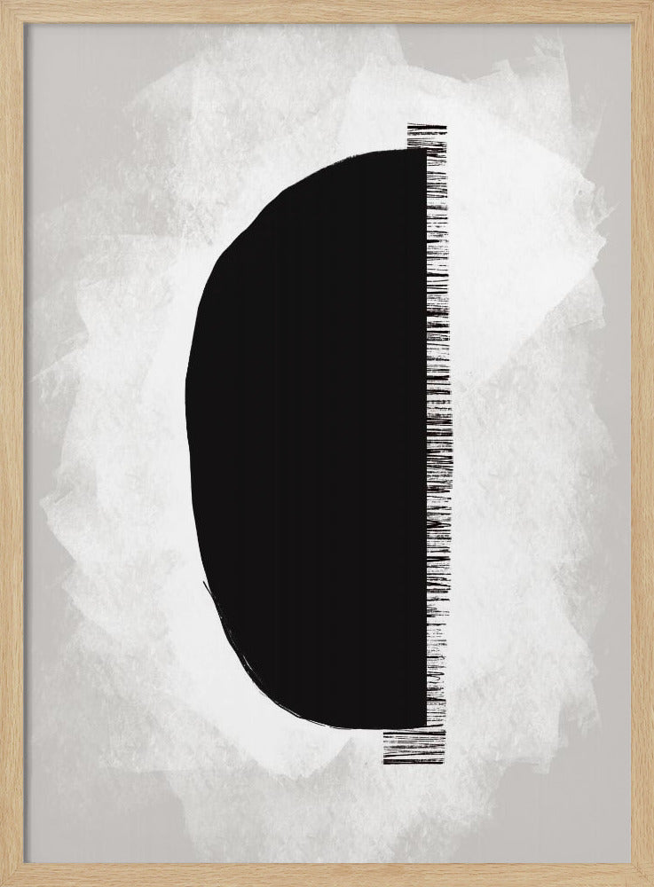 Zwarte vorm tegen een getextureerde witte achtergrond | Poster
