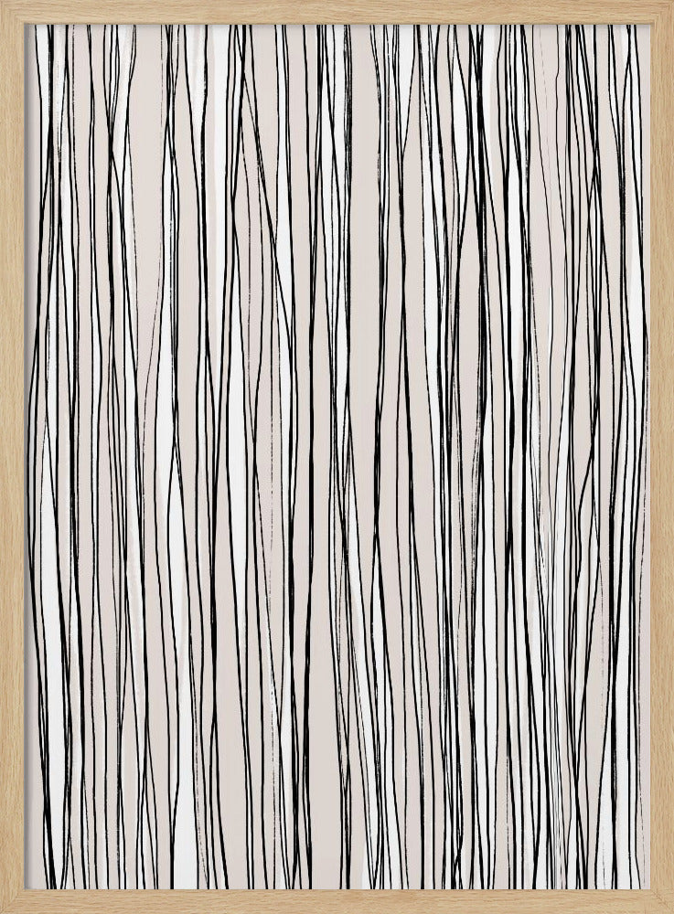 Zwart op beige lijnen | Poster