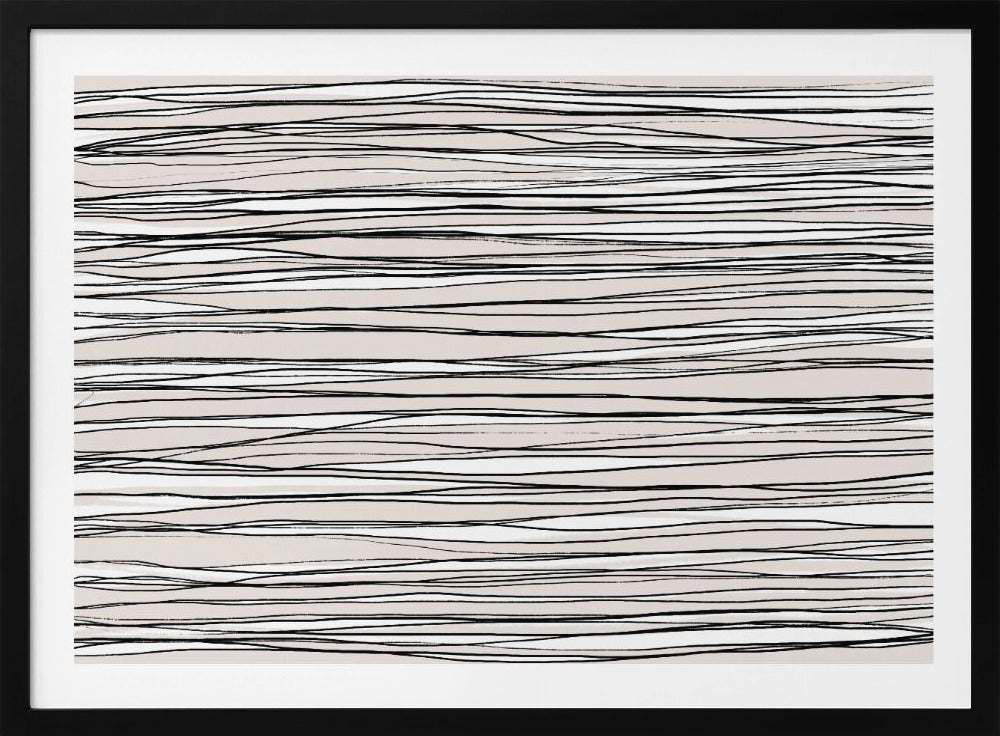 Black on Beige Lines | Poster