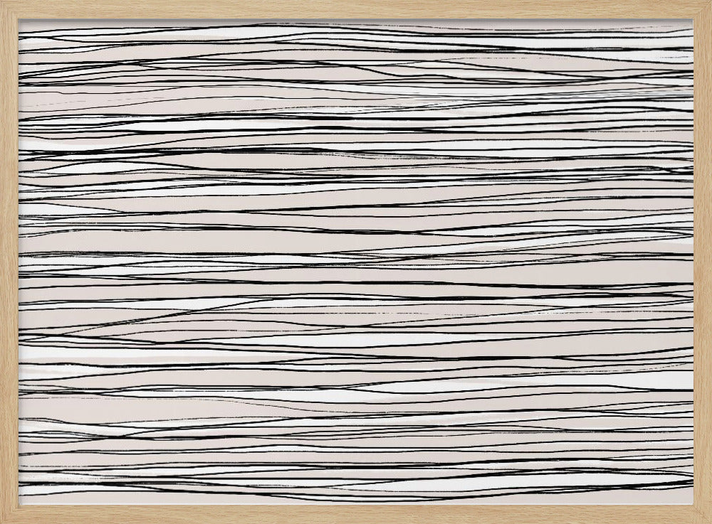 Black on Beige Lines | Poster