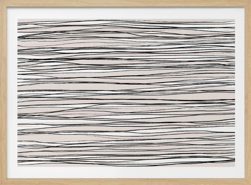 Black on Beige Lines | Poster