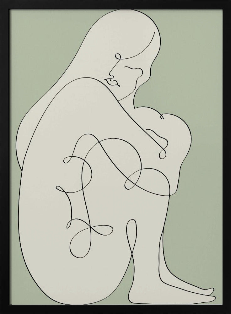 Zittende Vrouw Groen | Poster