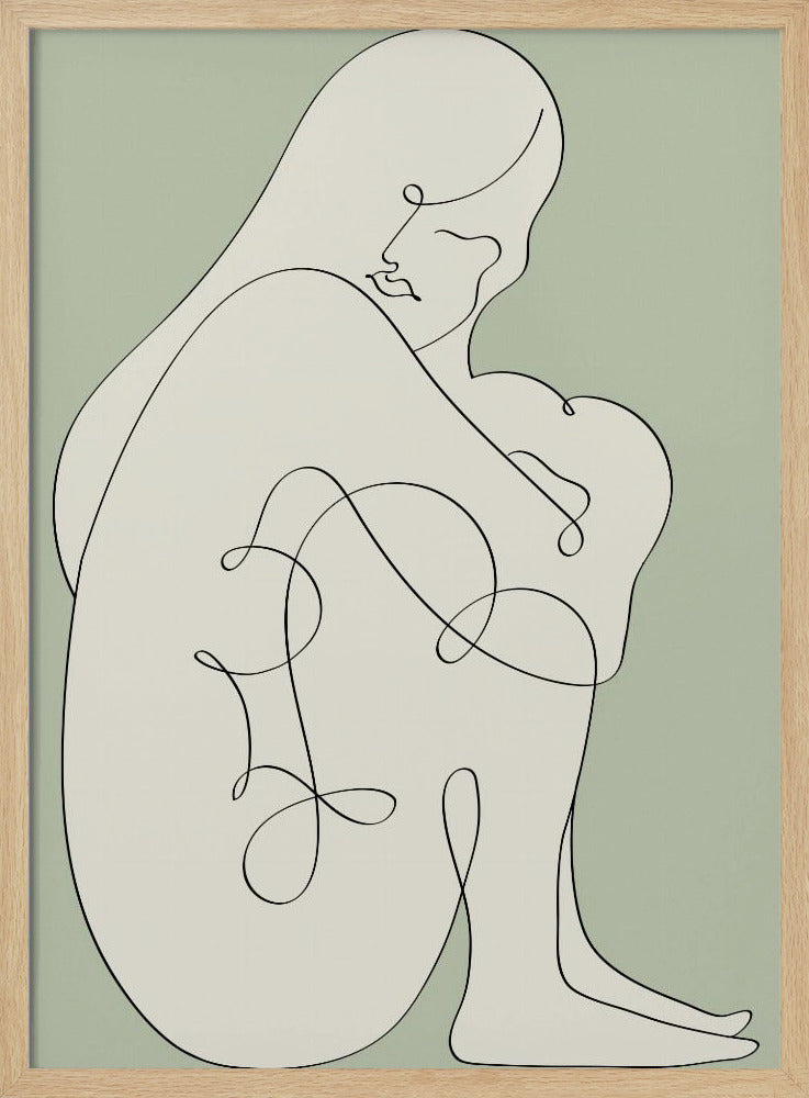 Zittende Vrouw Groen | Poster