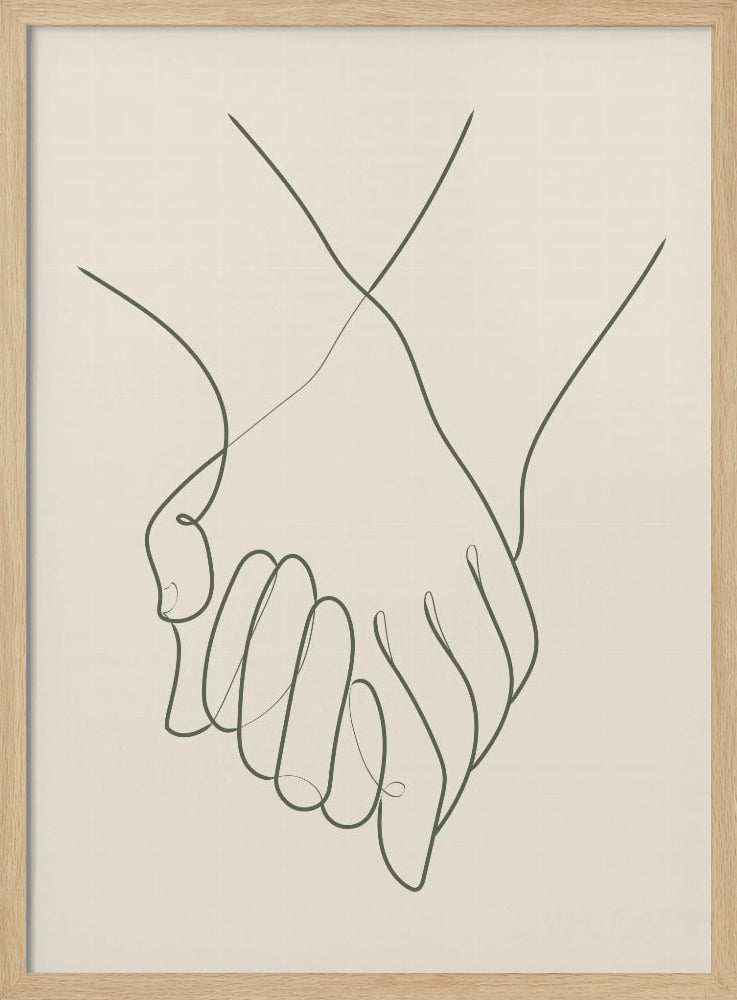 Holding Hands Green | Poster