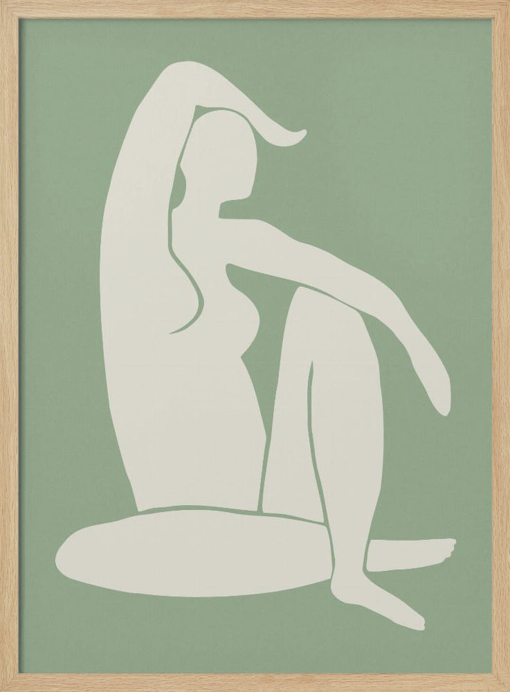 Figuur Matisse Stijl Groen | Poster