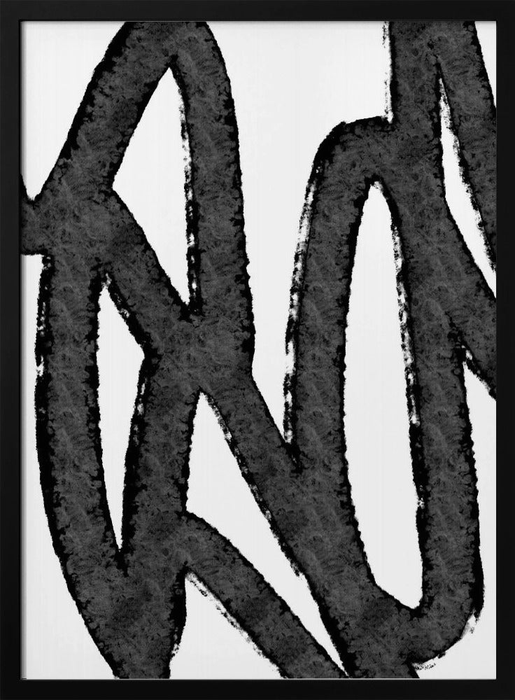 Black Brushstrokes On A White Background | Poster