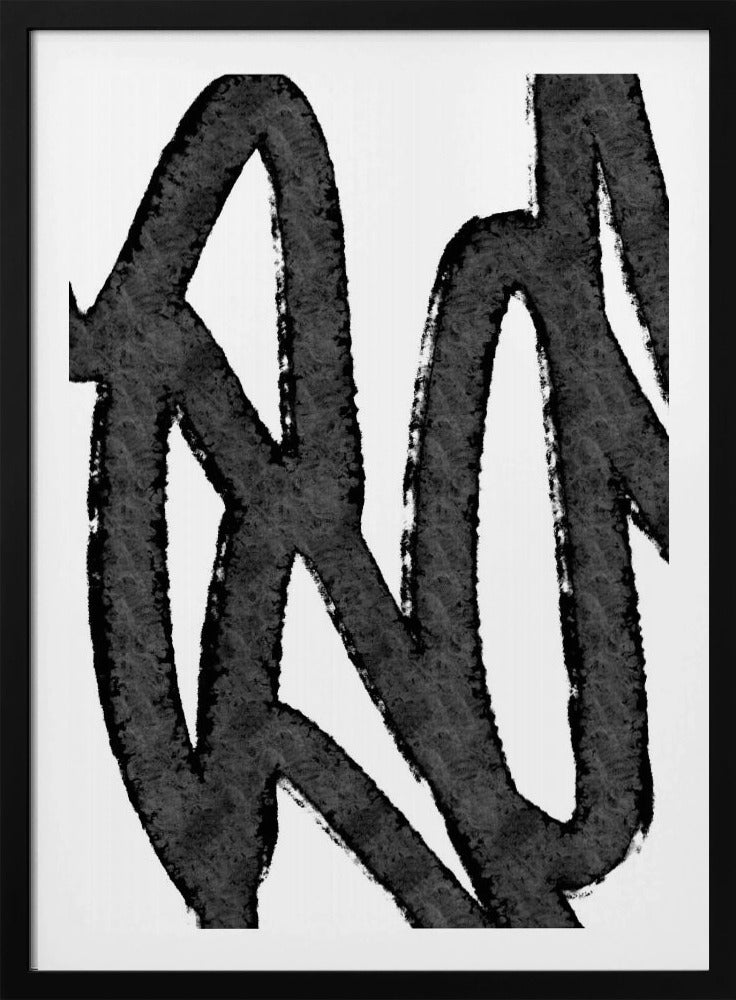 Black Brushstrokes On A White Background | Poster