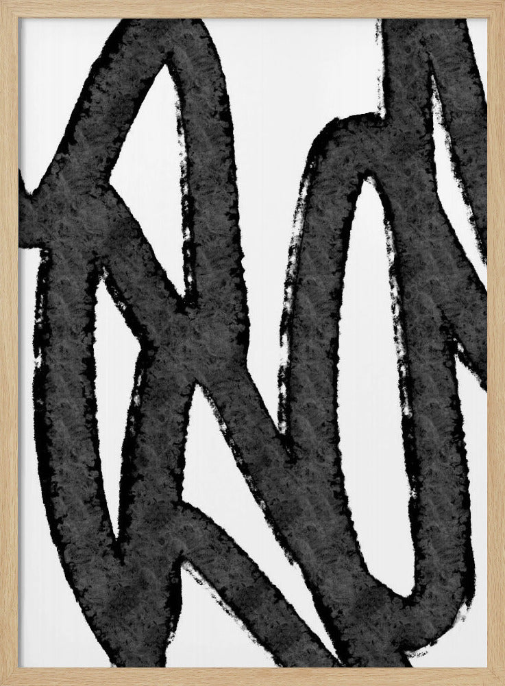 Black Brushstrokes On A White Background | Poster