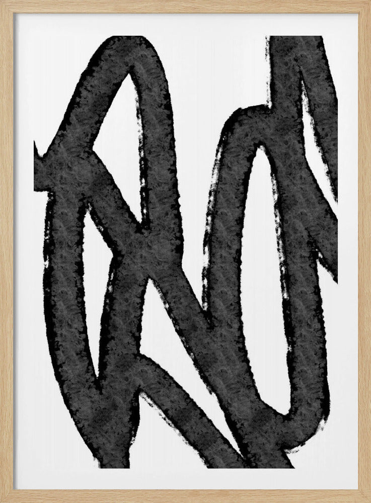 Black Brushstrokes On A White Background | Poster