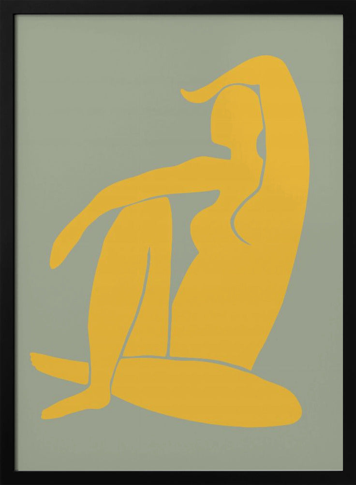 Figuur Groen en Geel Matisse Stijl | Poster