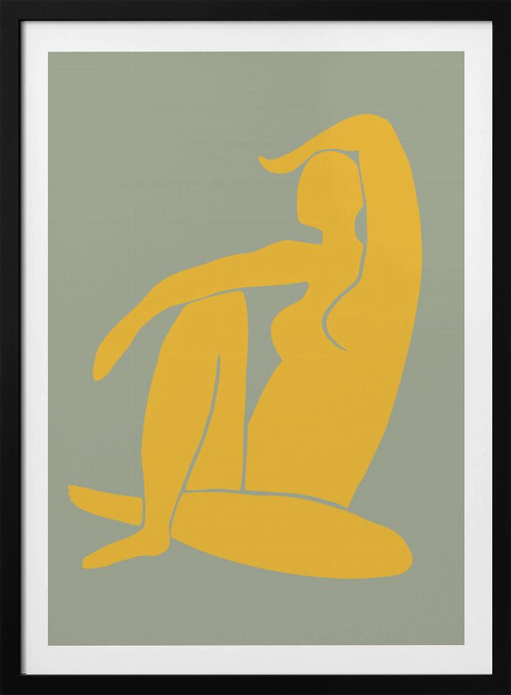 Figuur Groen en Geel Matisse Stijl | Poster