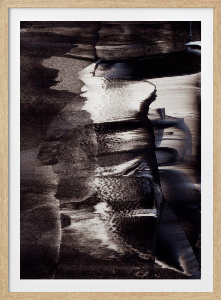 Monochrome texturen en vloeiende penseelstreken | Poster