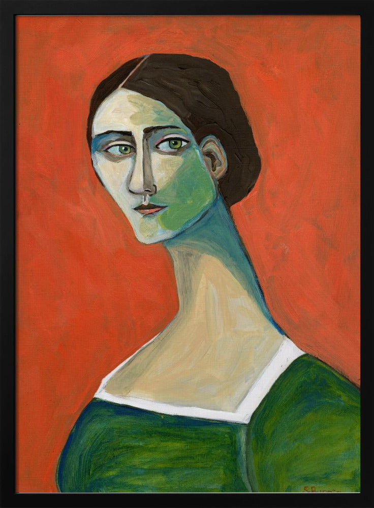 Vintage woman in green | Poster