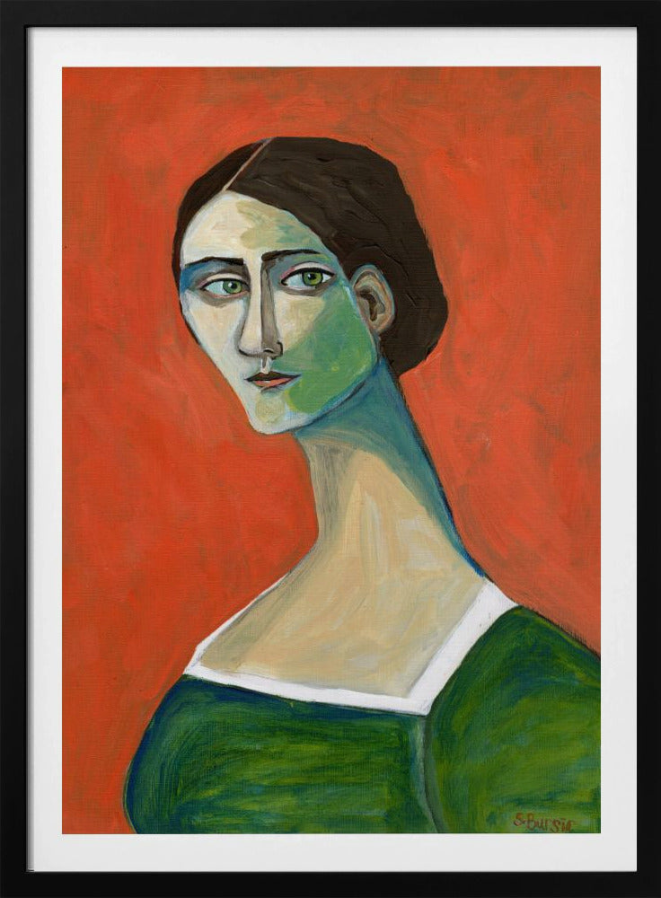 Vintage woman in green | Poster