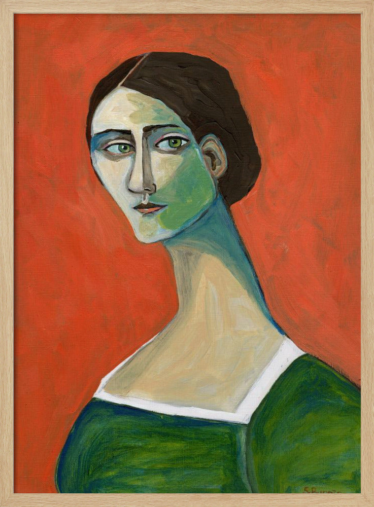 Vintage woman in green | Poster