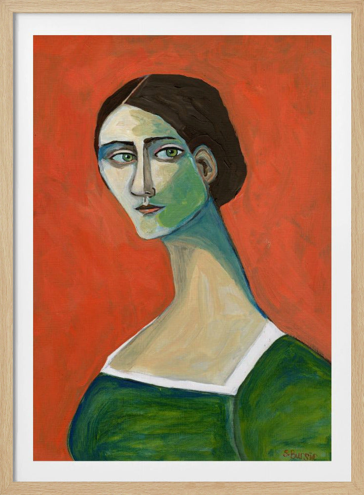 Vintage woman in green | Poster