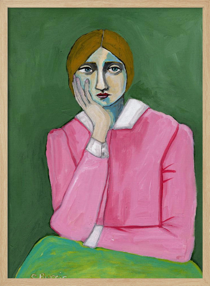 Vintage dame in roze | Poster