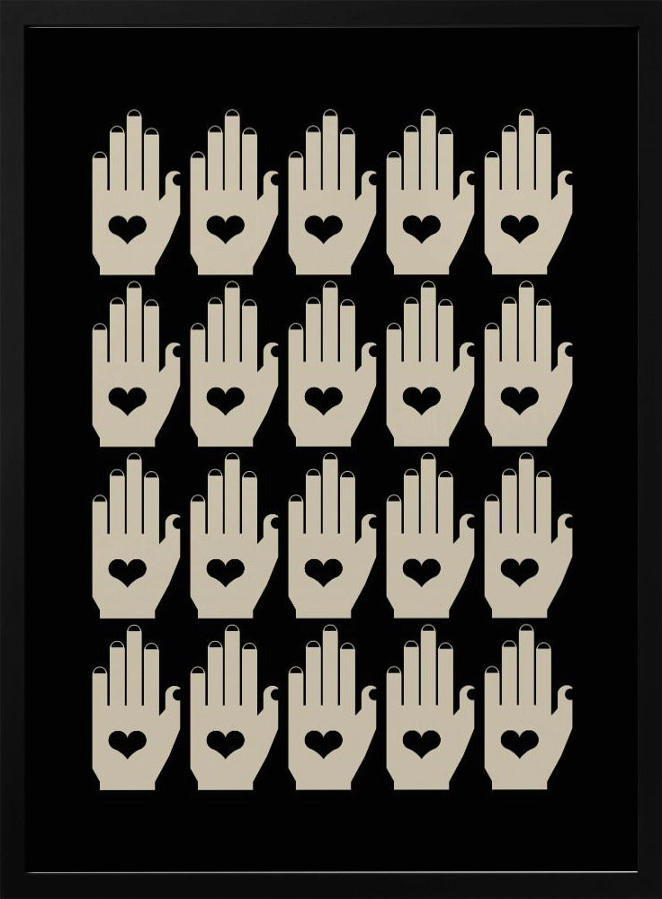 Retro Handen Zwart | Poster