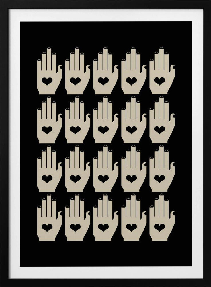 Retro Handen Zwart | Poster