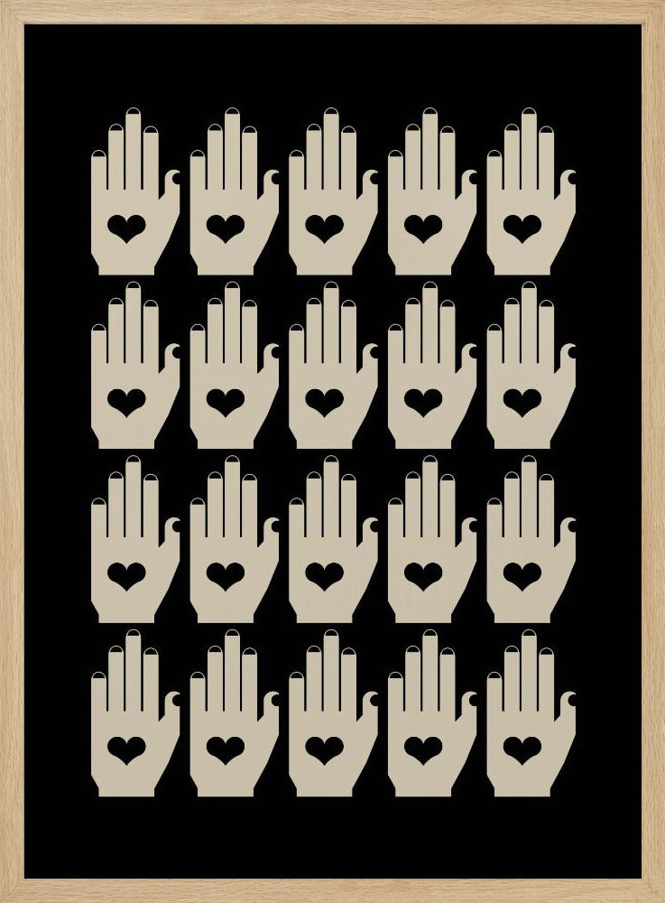 Retro Handen Zwart | Poster