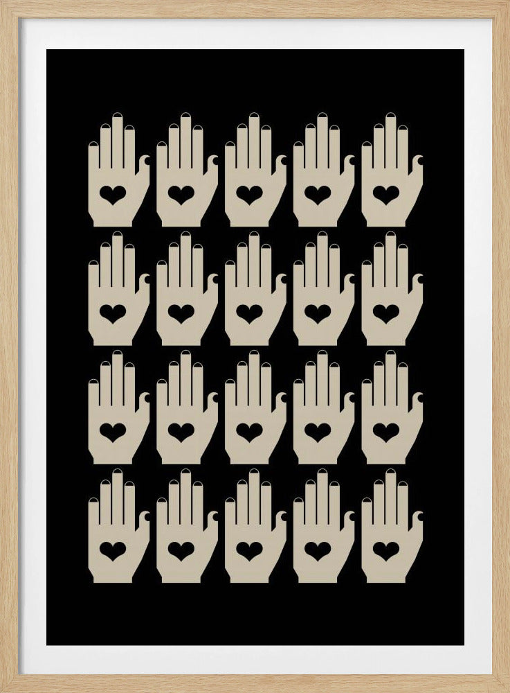 Retro Handen Zwart | Poster