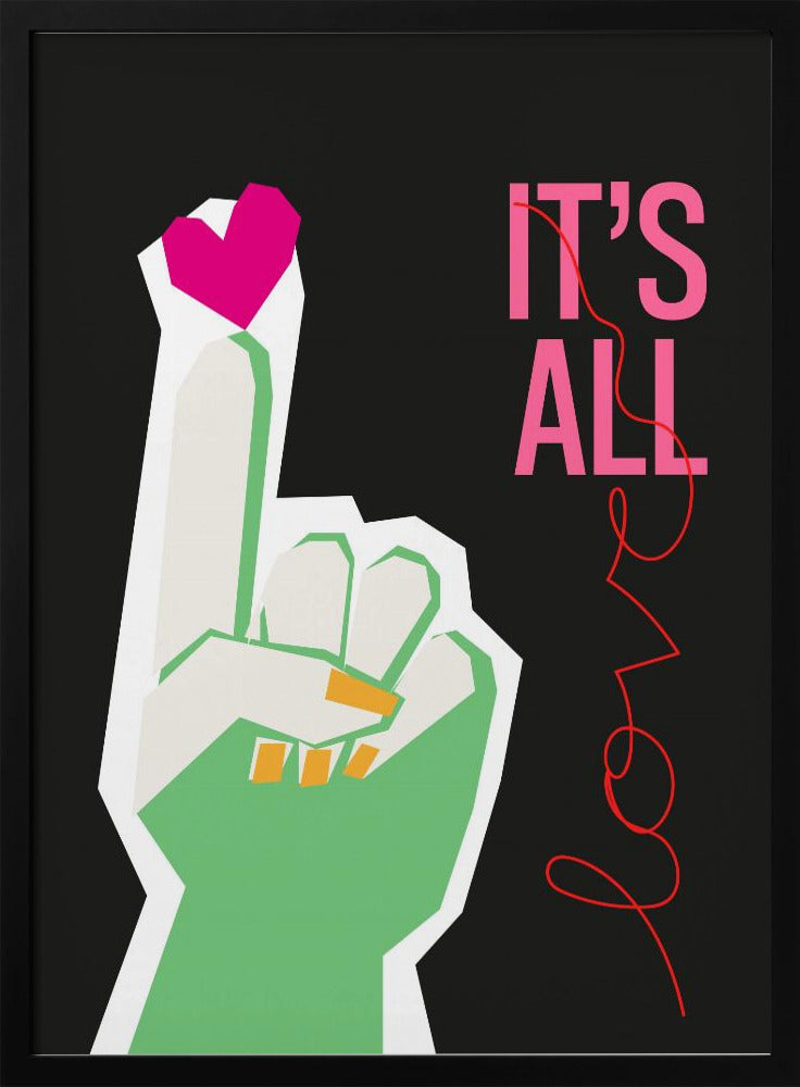 Het is allemaal liefde handgrijs | Poster