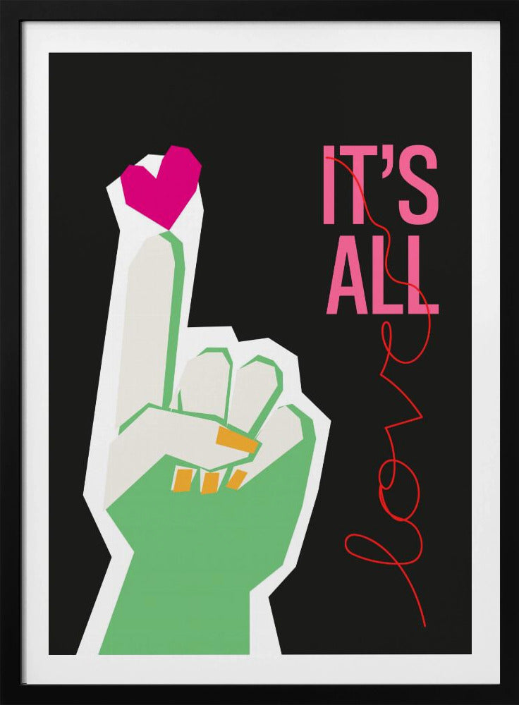 Het is allemaal liefde handgrijs | Poster
