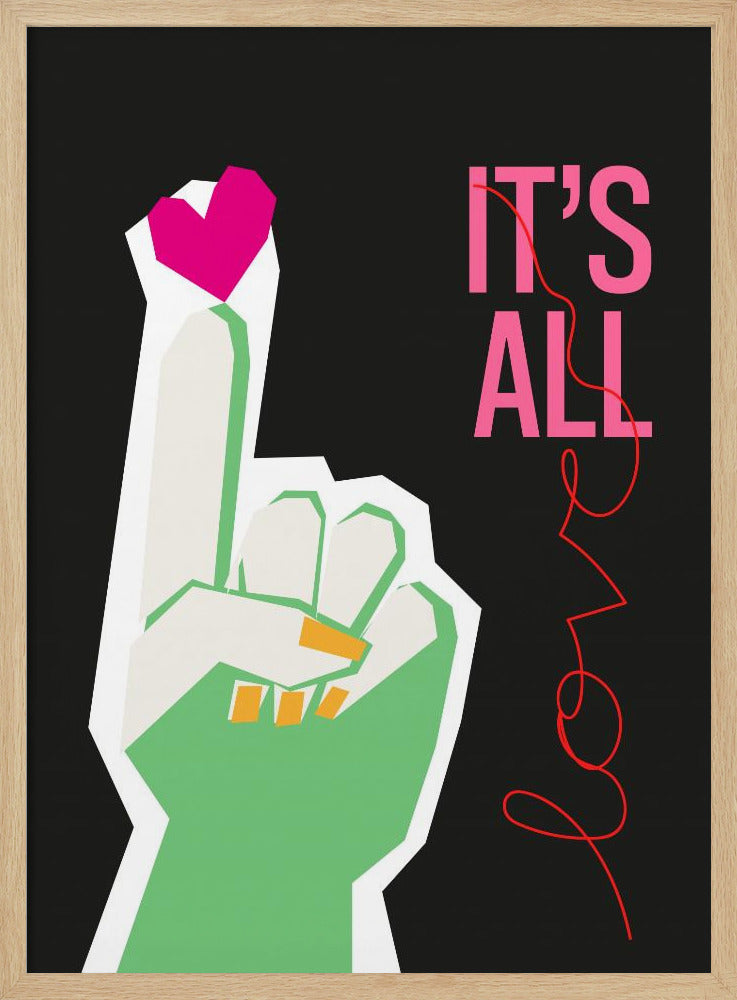 Het is allemaal liefde handgrijs | Poster