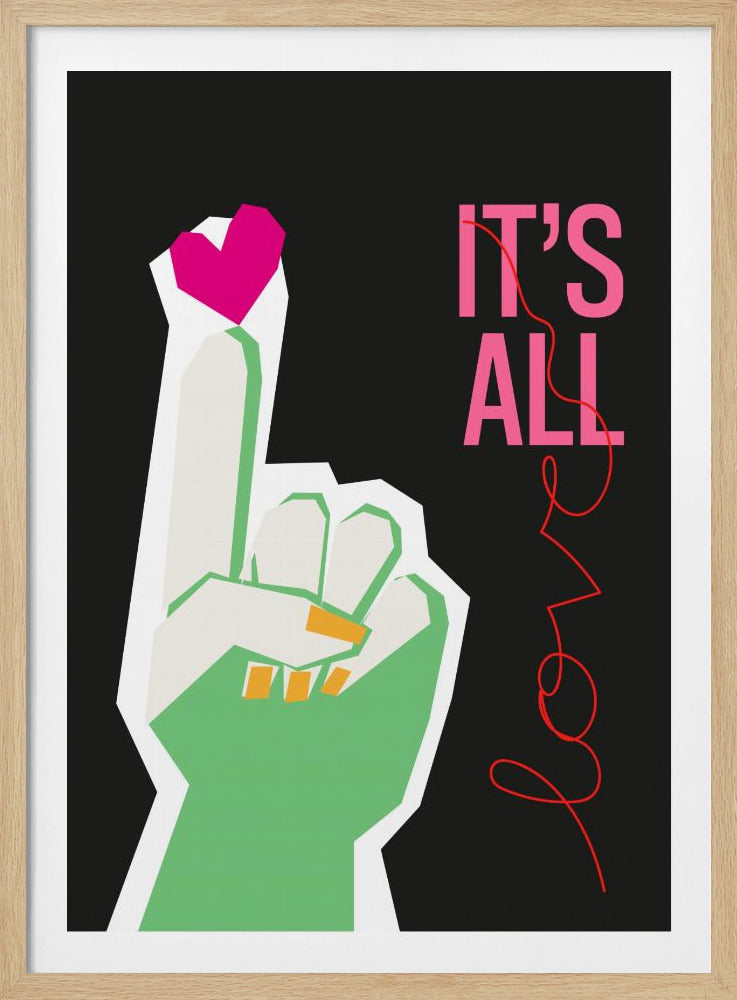 Het is allemaal liefde handgrijs | Poster
