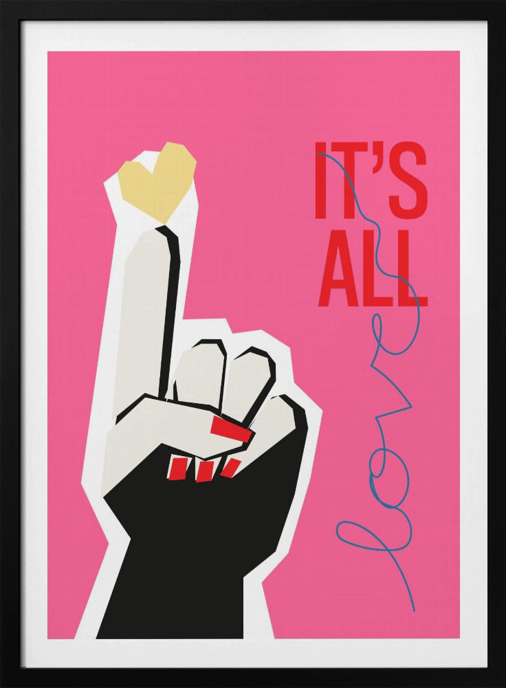 Het is allemaal liefde hand roze | Poster