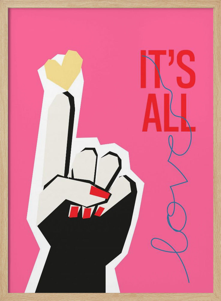 Het is allemaal liefde hand roze | Poster