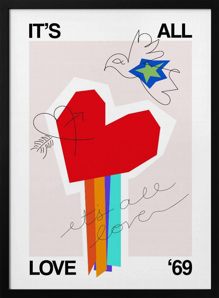 Het is allemaal liefde '69 Hart Greige | Poster