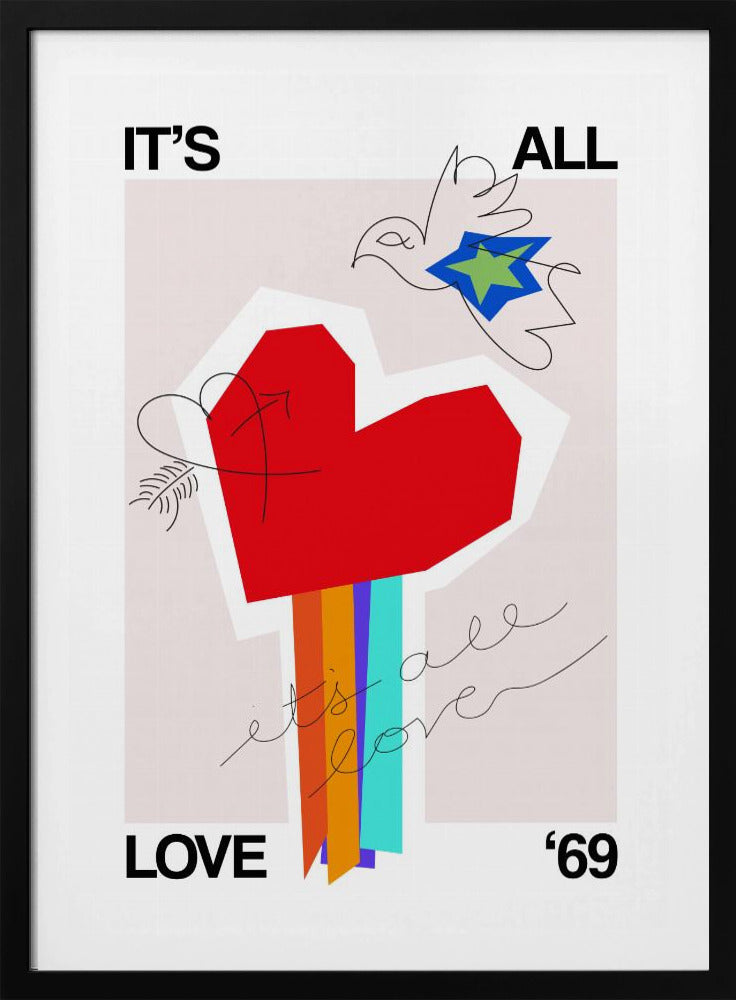 Het is allemaal liefde '69 Hart Greige | Poster