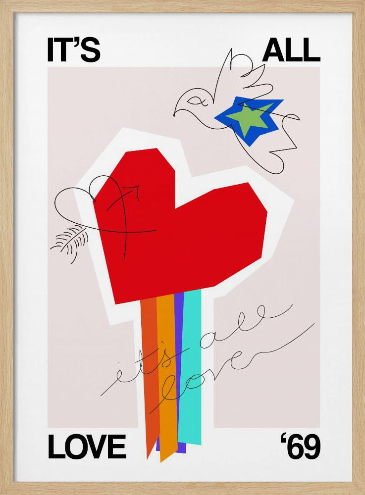 Het is allemaal liefde '69 Hart Greige | Poster