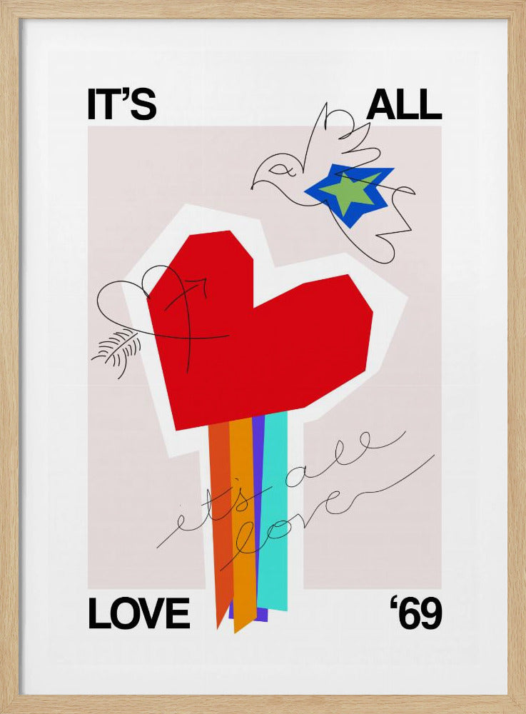 Het is allemaal liefde '69 Hart Greige | Poster