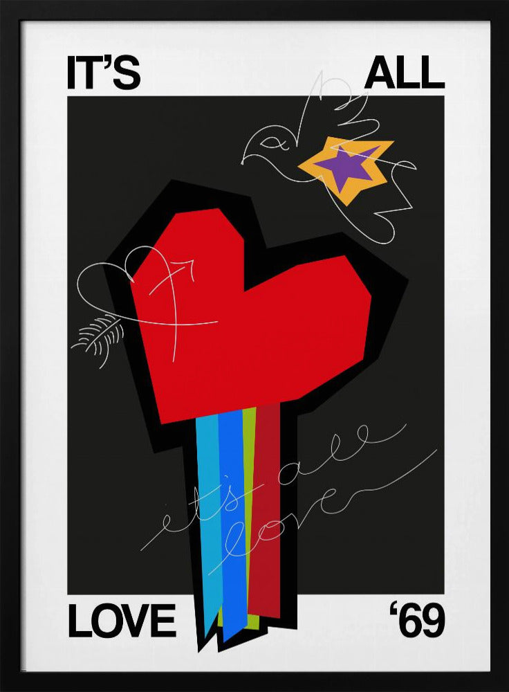 Het is allemaal liefde, hartgrijs | Poster