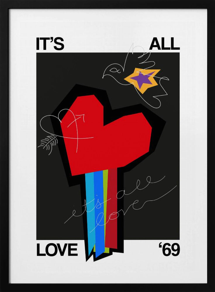 Het is allemaal liefde, hartgrijs | Poster