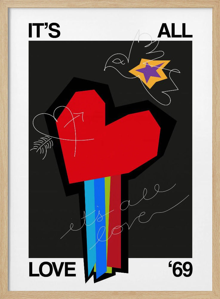 Het is allemaal liefde, hartgrijs | Poster