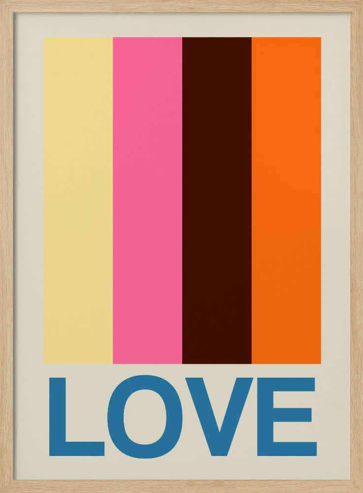 Retro Stripe LOVE Zomerfruit | Poster
