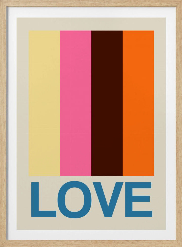 Retro Stripe LOVE Zomerfruit | Poster