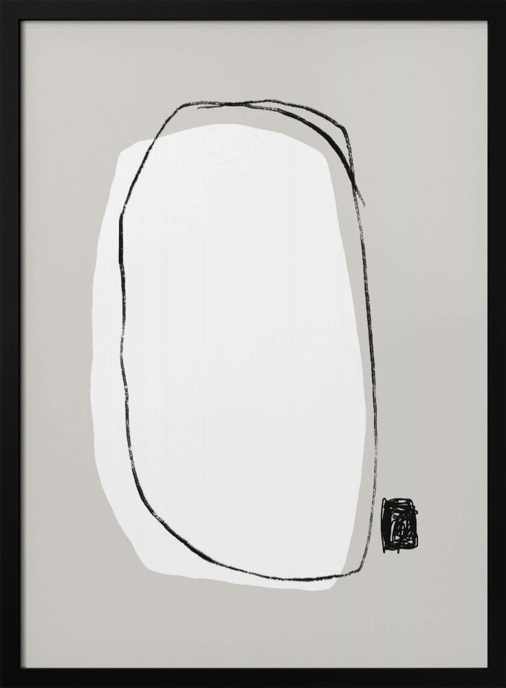 Black And White Oval Shape | Poster